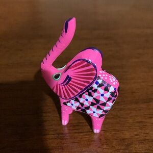 Vibrant Pink Elephant Figurine, symbolic, bring wealth and goodness. handcrafted